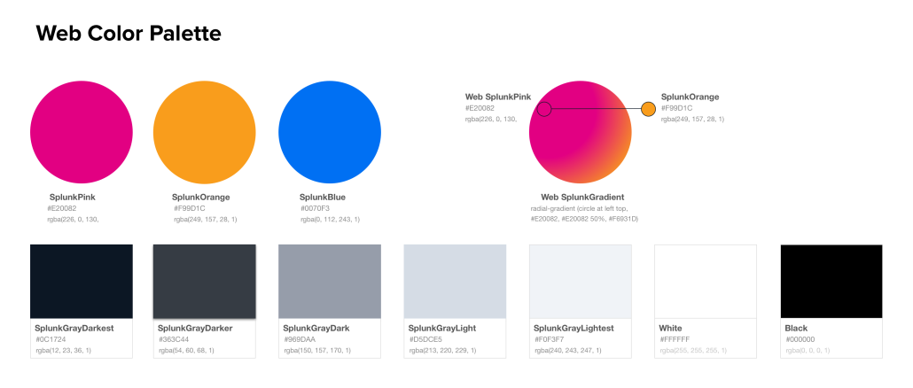 Splunk Color Palette Splunk Color Palette